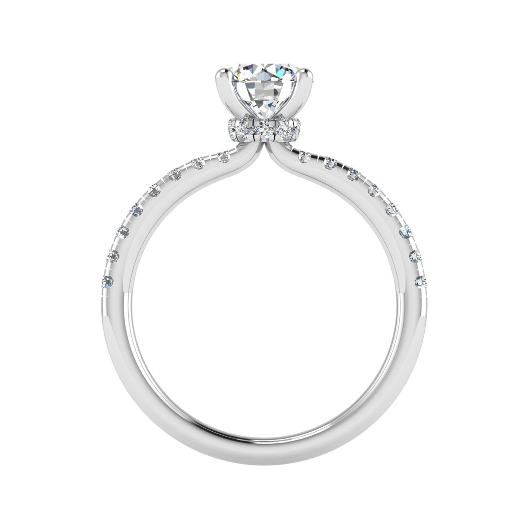Charlotte Hidden Halo with Pave Band
